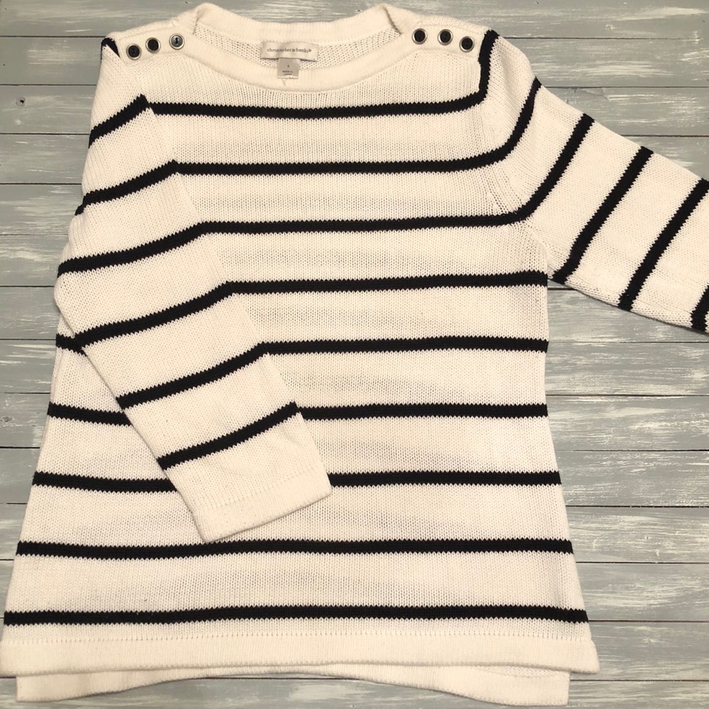 🐼 Boat Neck Striped Sweater 🐼